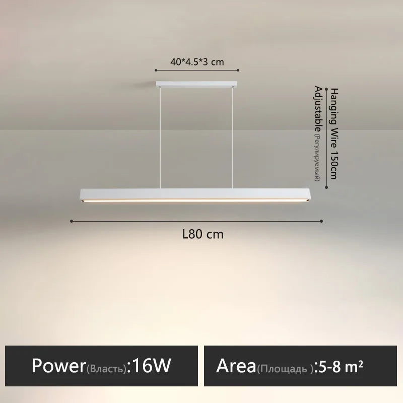 Modern Linear LED Chandelier Pendant Lights for Dining Table Kitchen Bar