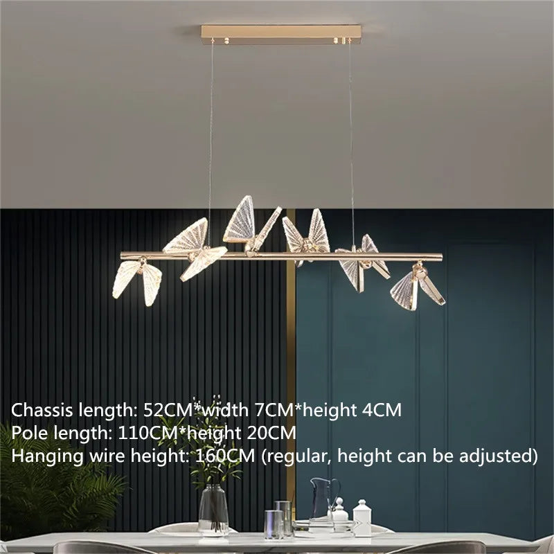 Butterfly LED Chandelier: Modern Hanging Light for Home, Bedroom, Coffee Store & More