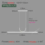 Modern LED Chandelier for Dining, Tea Room, Office, Bar - Long Strip Design