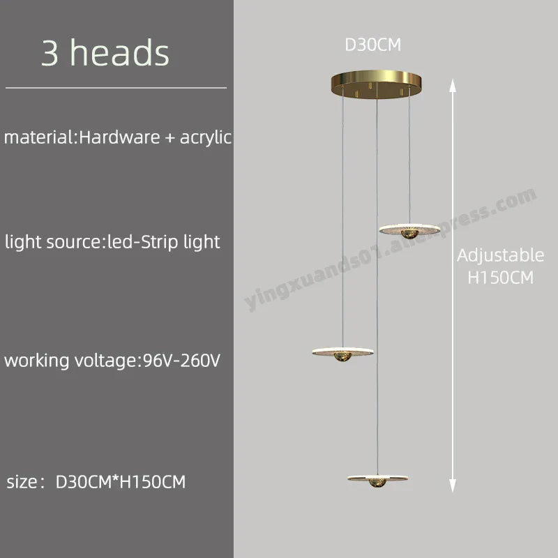 LED Chandelier for Revolving Staircase | Loft Villa Ceiling Hanging Lamp