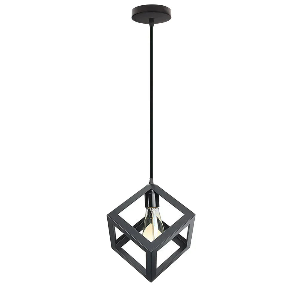 Modern Industrial Cage Pendant Light Fixture for Home Kitchen Island Decor