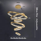 Crystal LED Chandelier Circle Hanging Lamp - Modern Luxury Dimmable Lighting