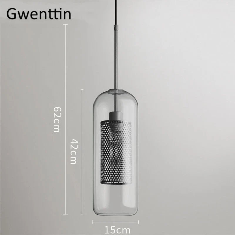 Nordic Glass Pendant Light | Modern Kitchen Dining Hanging Lamps | Industrial Loft LED Fixture