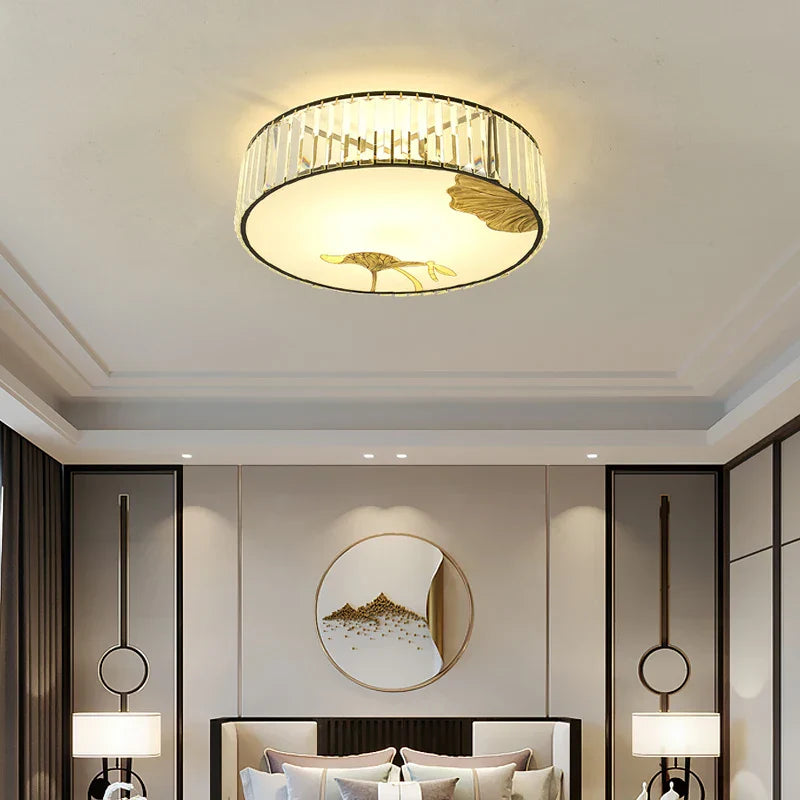 Crystal Chinese Style Ceiling Light for Living Room and Bedroom