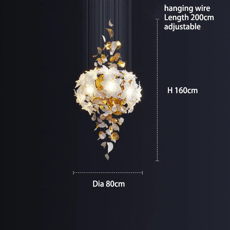Crystal Flower Chandelier: Luxury Ceiling Pendant Light for Home Decor