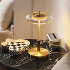 Gold Lustre Glass Mushroom Table Lamp for Bedroom Living Room Study