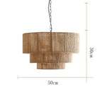 Wabi Sabi Rattan Pendant Light Handmade Hemp Rope Lamp for Home and Hospitality