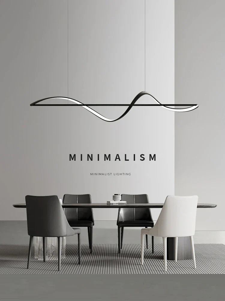 Minimalist Curve LED Pendant Light for Dining Room, Bar, Kitchen - Home Decor Fixtures