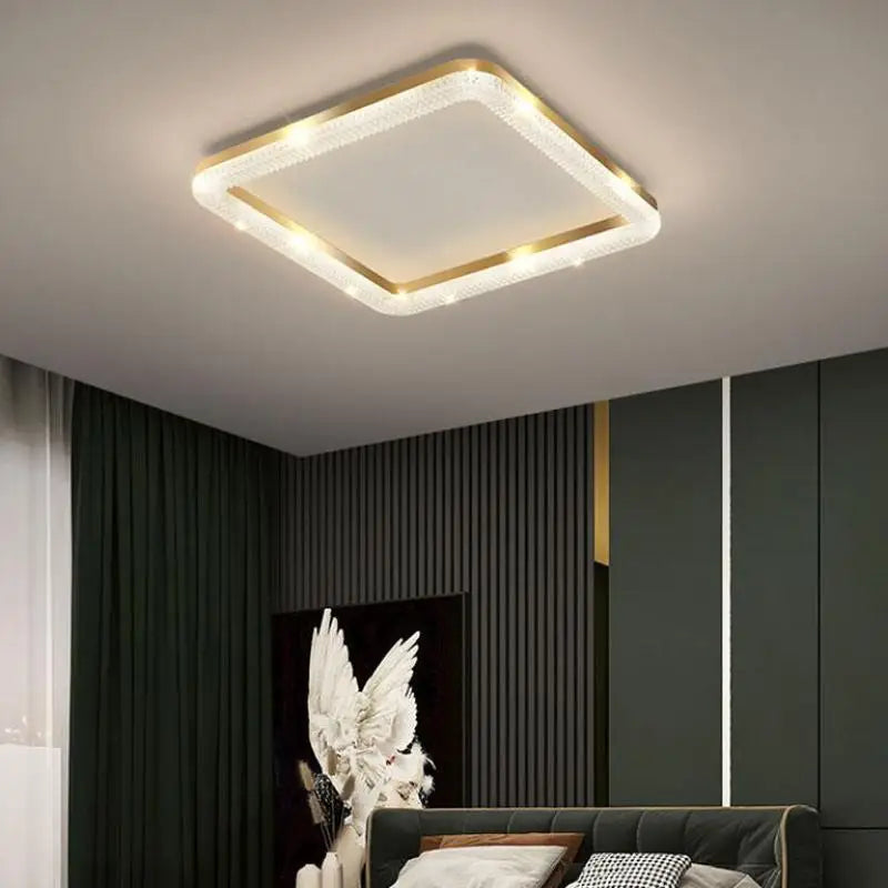 Modern Luxury Gold Ceiling Lamp: Circular Ring LED Light for Bedroom, Dining, Kitchen