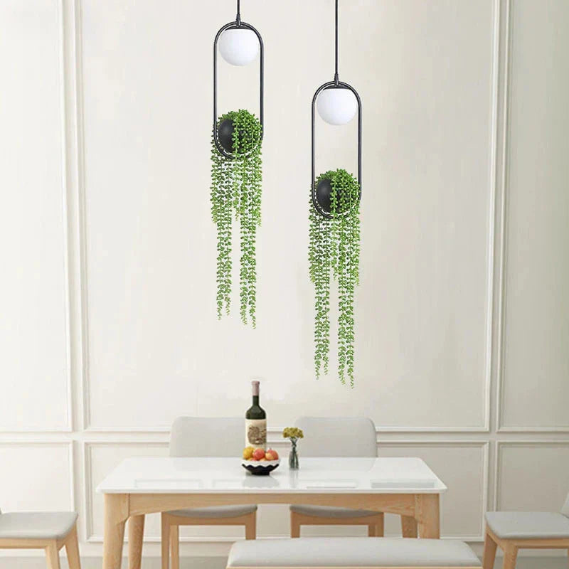 Nordic Plant Pendant Lights for Dining Room Home Decor - LED Hanging Flower Lamp