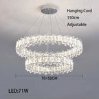 Crystal LED Ceiling Chandelier: Modern Dimmable Lighting Fixture for Stylish Home Decor