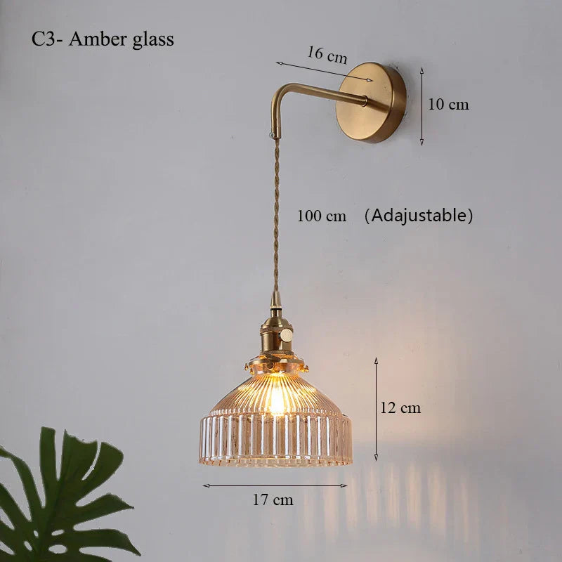 Glass Shade LED Wall Lamp for Luxury Living Room Decor