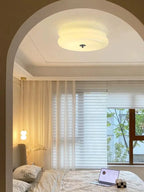 White Yellow Glass LED Ceiling Chandelier Modern Living Room Decor