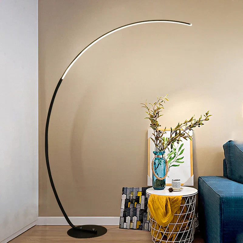 Arc LED Floor Lamp with Remote Control - Nordic Minimalist Design