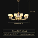Luxury Natural Jade Chandelier for Duplex Villa and Restaurant, Guangdong Lamps