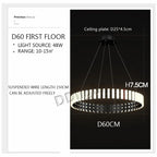 Modern Circle Chandelier: Bright 360° Lighting for Living Room, Kitchen & Bedroom