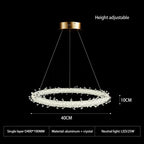 Crystal Flower LED Chandelier: Elegant Round Pendant Light for Dining & Living Room