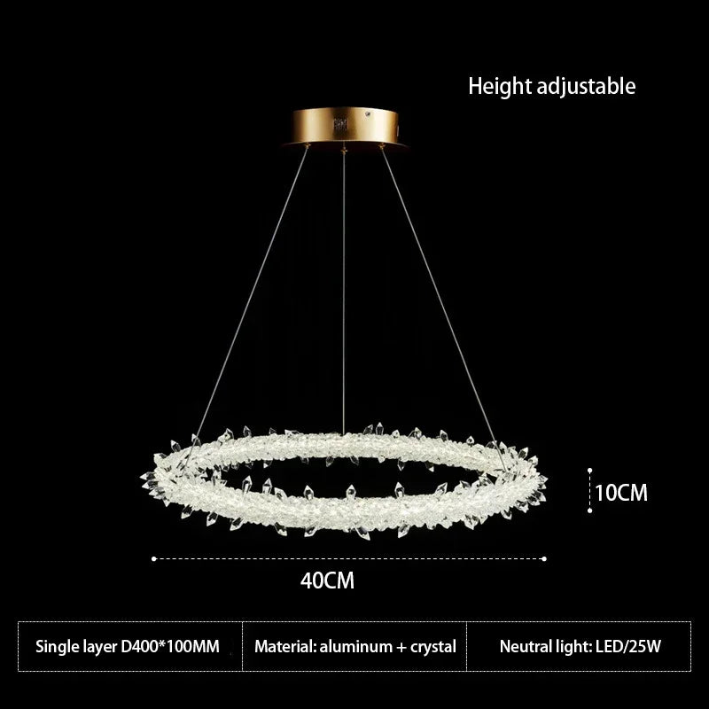 Crystal Flower LED Chandelier Pendant Light for Living and Dining Room