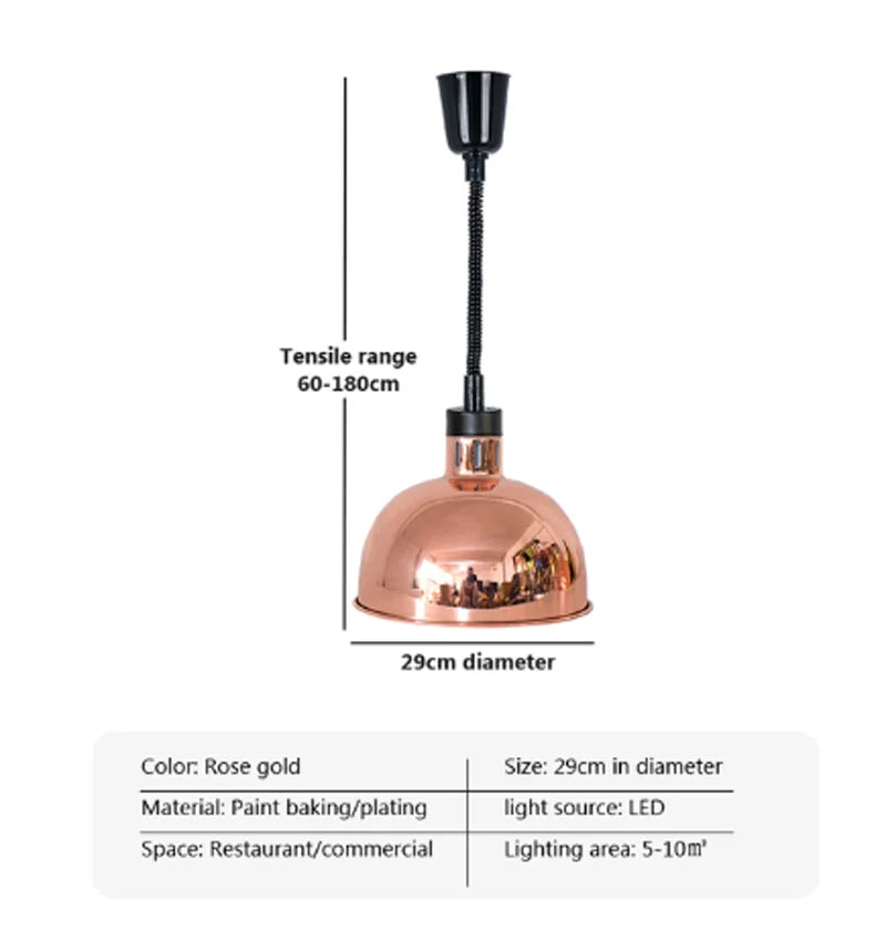 Electric Food Heat Lamp: Telescopic Pendant Light for Restaurant's Kitchen Fixtures