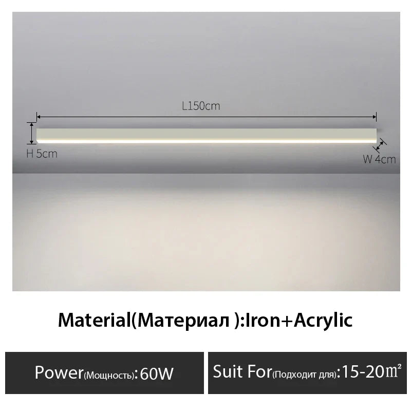 Long Strip LED Ceiling Lights for Balcony, Bedroom, Living Room, Kitchen, Dining Room & More