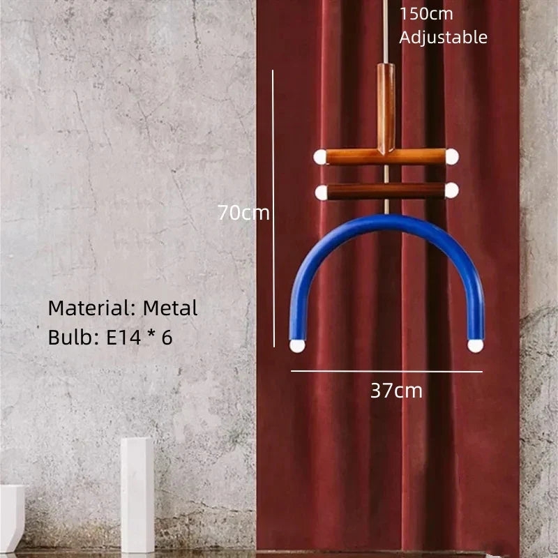 Colorful Metal Chandelier LED Pendant Lamp for Bedroom Parlor Dining Room