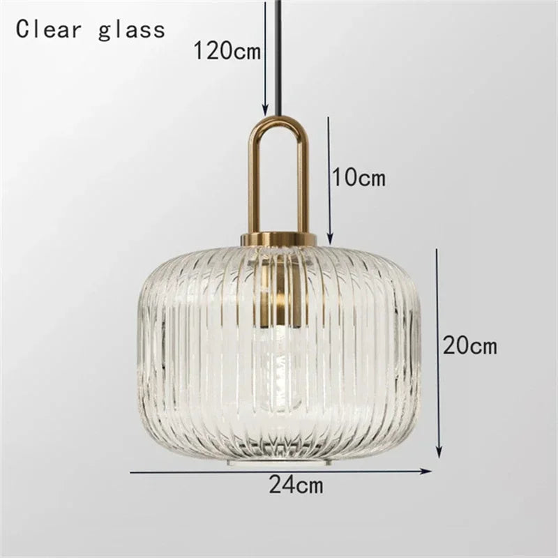 Glass Stripe LED Pendant Lights for Stylish Indoor Home Decor