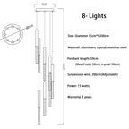 Crystal LED Chandelier for Staircase & Living Room