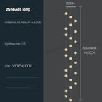 Revolving Stair LED Chandelier - Duplex Villa Hanging Lamp for High-Level Staircase