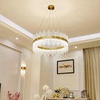Crystal Pendant Chandelier: Remote Control Dimmable LED Lighting