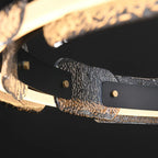 Runner Crystal Glass Chandelier, Modern LED Art in Black & Gold