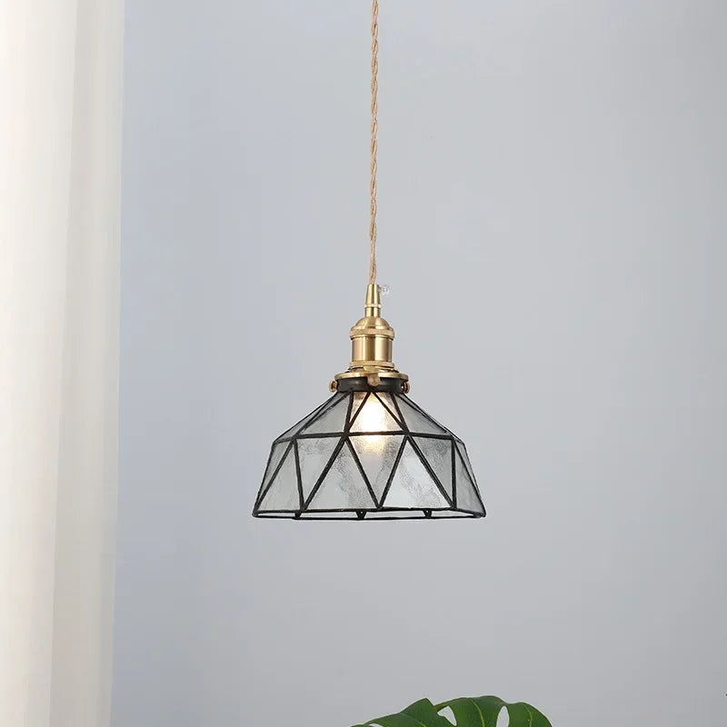 Tiffany Glass Chandelier Pendant Ceiling LED Light for Nordic Bedroom