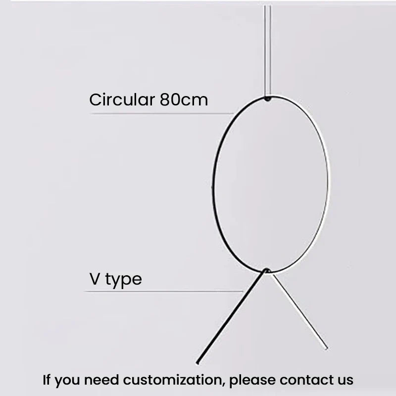 Minimalistic Pendant Light - Designer Ring Lamp for Office, Living Room, Bedroom