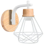 Industrial LED Wood Wall Sconce E27 Retro Bedside Lamp Vintage Indoor Lighting