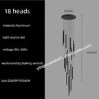 LED Chandelier Stairs Pendant Ceiling Lamp for Hotel Lobby Decor