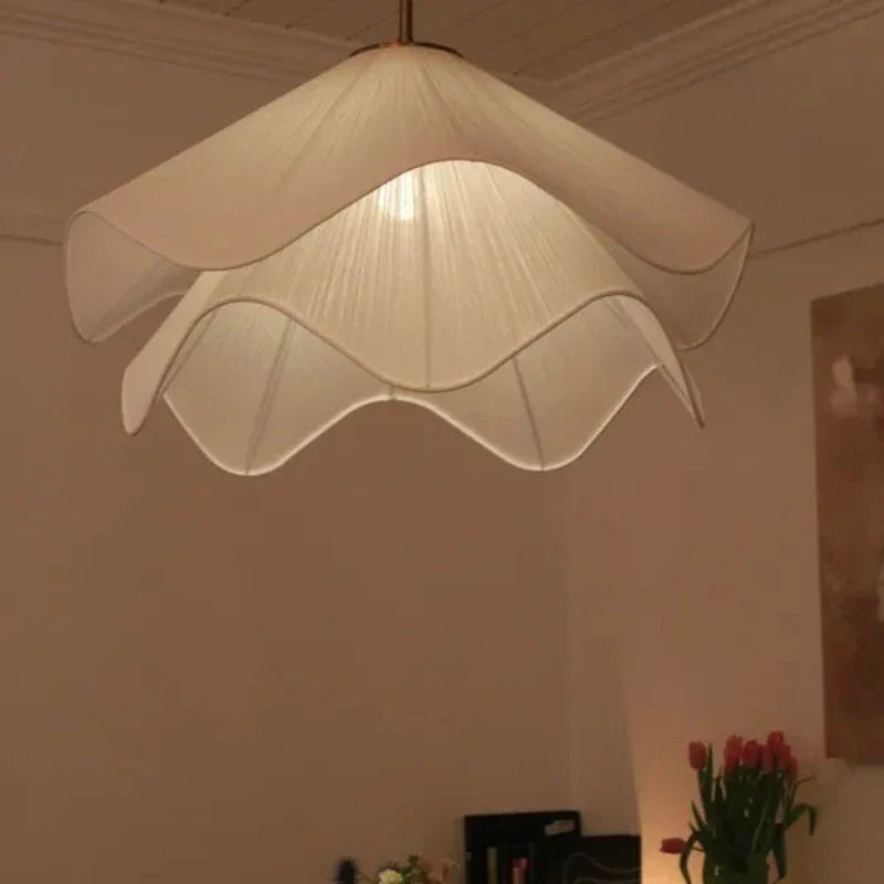 Petal Chandelier Light: Modern Fabric Ceiling Pendant for Bedroom, Living Room, Dining Room