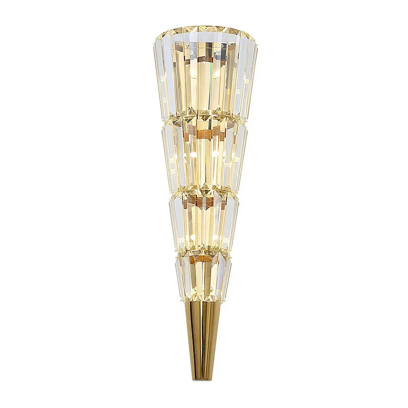 Crystal Torch Wall Lamp: Modern Light Luxury for Living Room, Bedroom, Study, Restaurant.