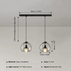 Smoke Gray Glass Pendant Lights: Minimalist Nordic LED Industrial Hanging Lamp