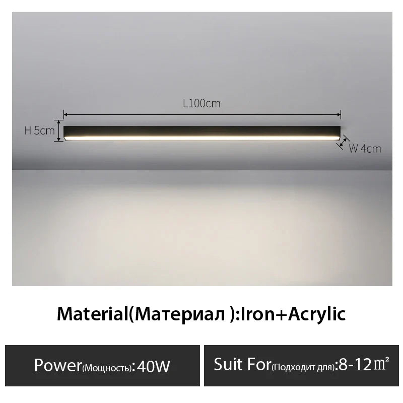 Long Strip LED Ceiling Lights for Balcony, Bedroom, Living Room, Kitchen, Dining Room & More