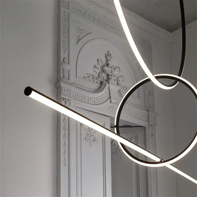 Minimalistic Pendant Light - Designer Ring Lamp for Office, Living Room, Bedroom