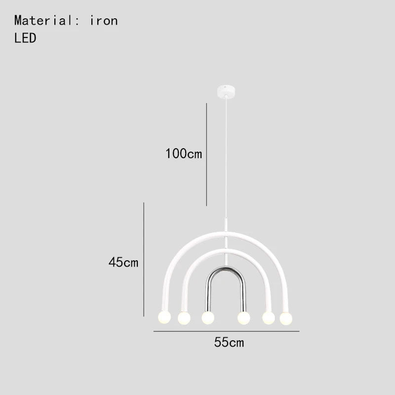 Colorful Metal Chandelier LED Pendant Lamp for Bedroom Parlor Dining Room