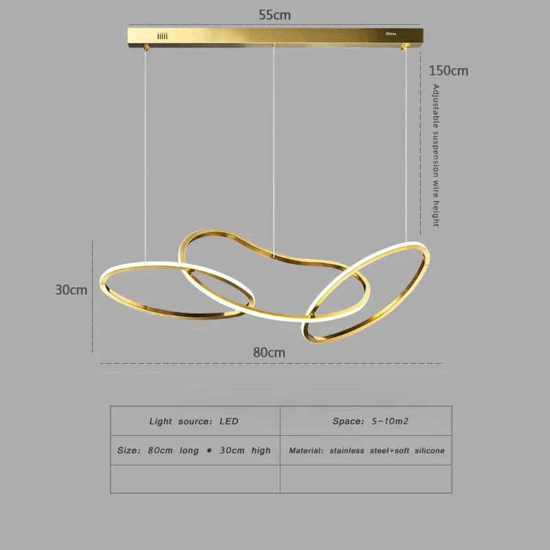 Nordic Chandeliers Dining Room Pendant Lights Ceiling Fixture Ring Lighting