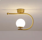 Gold Glass LED Ceiling Light Simple Home Decor Living Room Bedroom Fixture