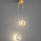 Gold Ring LED Pendant Light for Ceiling Suspension in Luxury Design