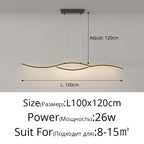 LED Strip Pendant Chandelier for Living Dining Kitchen Island, Minimalist Home Decor Fixture