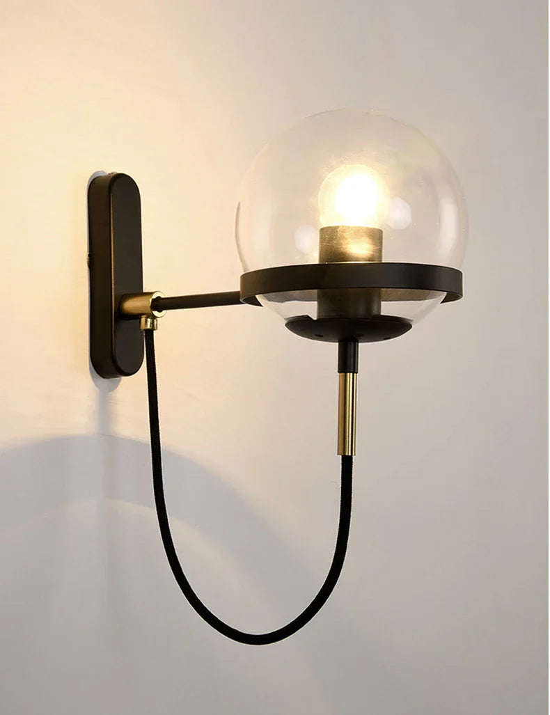 Glass Shade Wall Sconce Lamps for Hotel Bedroom LED Lights