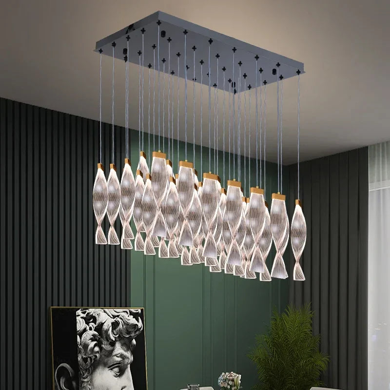Luxury Acrylic LED Chandelier for Staircase Hallway and Villa