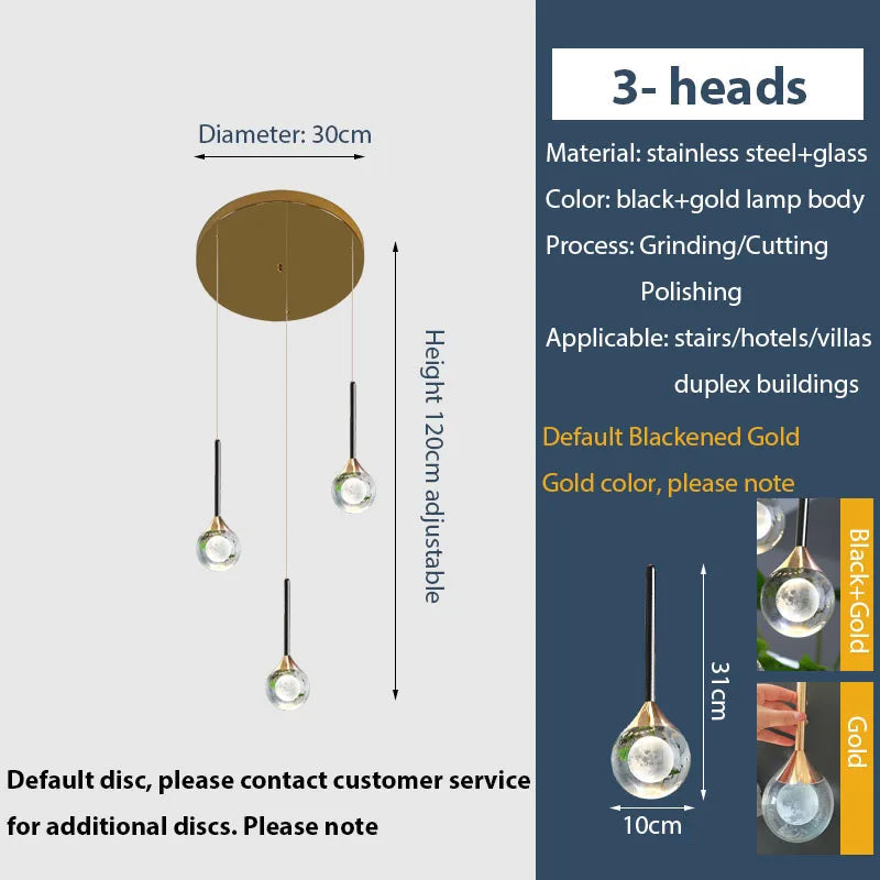 Gold Crystal Raindrop Chandelier for Staircase Foyer