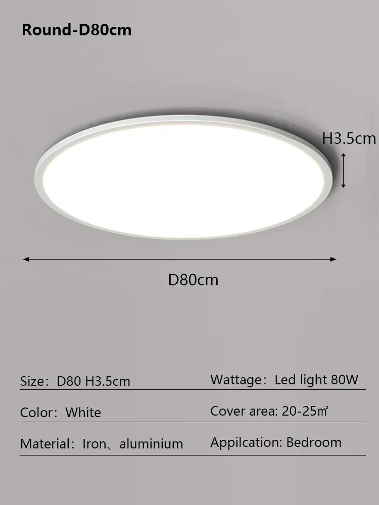 Round LED Ceiling Lamp - Modern Minimalist Dimmable Lighting Fixtures