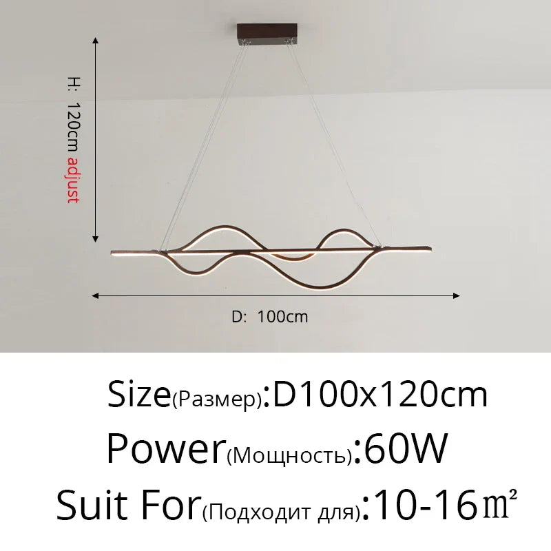 Nordic Minimalist LED Chandelier: Modern Aluminum Copper Pendant Lamp for Home Decor