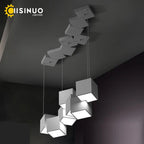 LED Cube Chandelier for Living, Kitchen, Dining Room Lighting